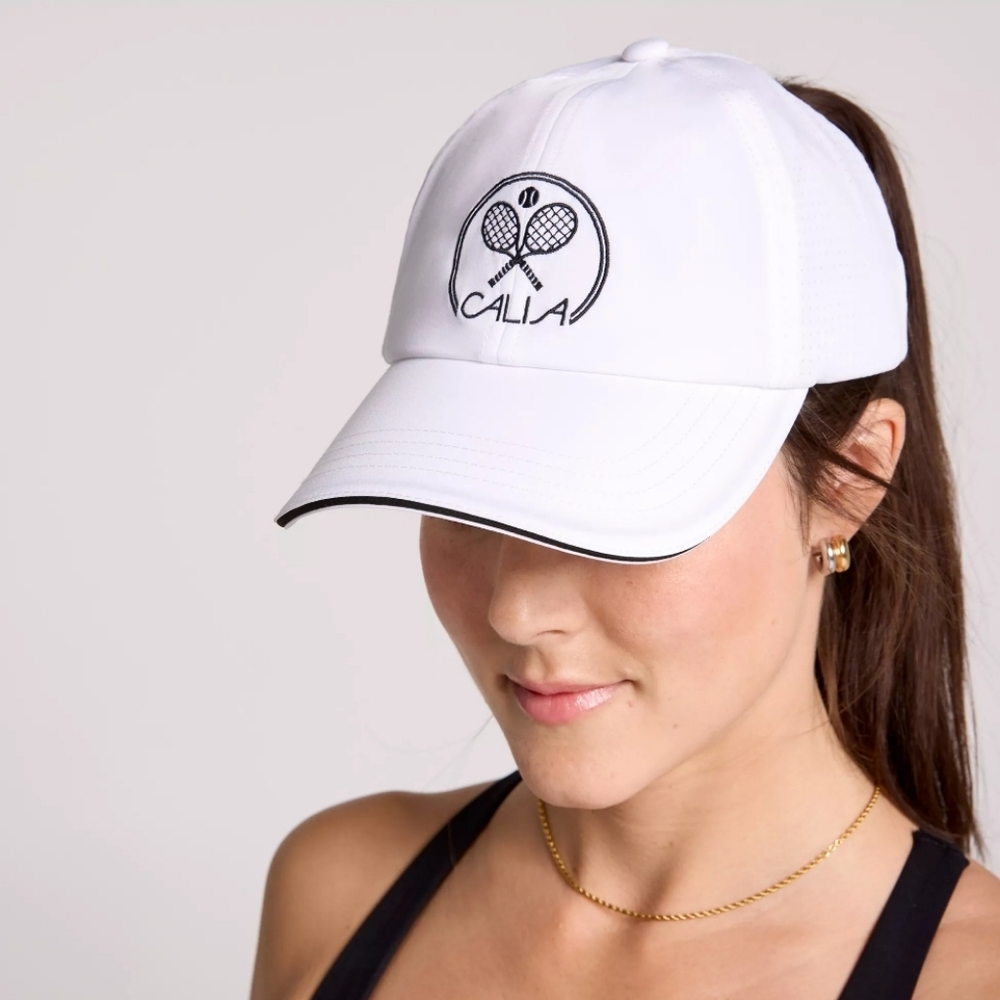 CALIA Women's Ponytail Cap White Black - Picture 4 of 8